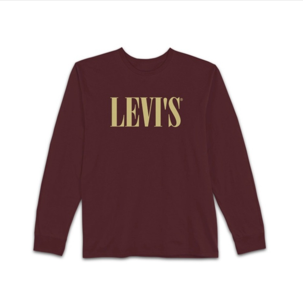 LEVIS Men’s  Serif Long Sleeve Tee Brick